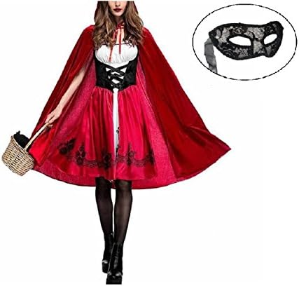 Vegang Women Fancy Little Red Riding Hood Like Costume Party Dress Cape (L)
