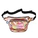 Shiny Neon Fanny Bag for Women Rave Festival Hologram Bum Travel Waist Pack (Champagne)