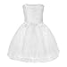 SKST Flower Girl Dress Lace, Baptism Dress Knee-Length Tutu Wedding Party White Princess Skirt for Toddler Baby Girl (4)