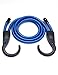 Micagos 48-Inch Blue/Black Adjustable Heavy-Duty Bungee Cord with Extra Wide Opening Steel Hooks(2pack)- Blue