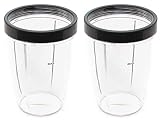 NUTRiBULLET 24-Ounce Cups with Screw-Off Lip Ring by NutriGear (Pack of 2) | NutriBullet Replacement Parts & Accessories | Fits NutriBullet 600w and Pro 900w Blender