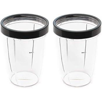 NUTRiBULLET 24-Ounce Cups with Screw-Off Lip Ring by NutriGear (Pack of 2) | NutriBullet Replacement Parts & Accessories | Fits NutriBullet 600w and Pro 900w Blender