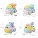 Lydaz Push and Go Cars Cartoon Friction Powered Trucks Toy for Baby Toddlers Boys Girls 1 2 3 Year Old(Set of 4)