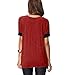 Sarin Mathews Women's Casual Round Neck Loose Fit Short Sleeve T-Shirt Blouse Tops Burgundy XL