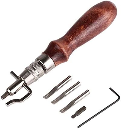 UPTON 7-in-1 Adjustable Stitching Groover Creasing Edge Beveler Leather Tool