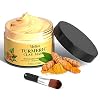 Turmeric Face Mask, Meliza Clay Face Mask with Turmeric and Kaolin Clay, Detox Face Mask with Face Mask Brush for Skin…