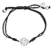 Serenity Blessing Bracelet, Adjustable (Silver Plated Medal on Black)