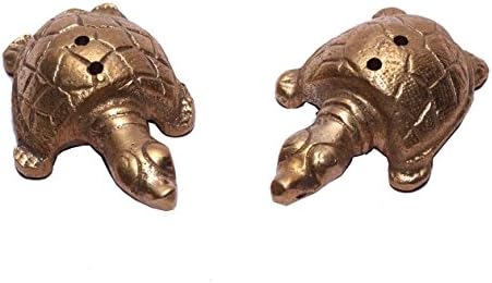 Pair of Brass Shell Covered Tortoise Turtle Fengsui Animal Table Décor Statue