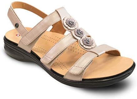 Revere Women's Lucca Backstrap Sandal Champagne 8 M