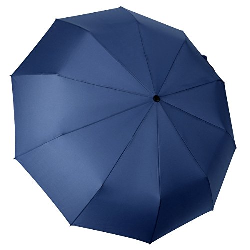 Padwa Lifestyle Automatic Umbrella Travel Umbrella Auto Open / Close Strong Waterproof and 55MPH Windproof for Men Women Kids (Dark Blue)…