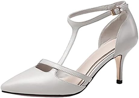 Calaier Womens Caseem Pointed-Toe 6CM Stiletto Buckle Pumps Shoes