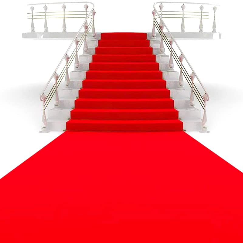 jxgzyy Red Carpet Aisle Runner - 1x10m Red Runner Rug, 2.2mm Thickness, Non-slip VIP Carpet for Wedding Party Stairway