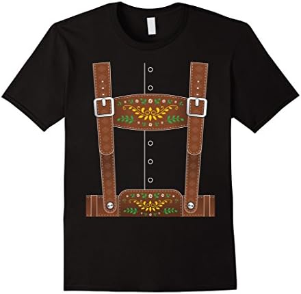 Mens Lederhosen Oktoberfest T-Shirt or Halloween Costume Large Black