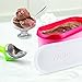 Tovolo Tilt Up Ice Cream Scoop – Use for Cookie Dough, Gelato, Sorbet & Frozen Treats, Built-in Feet, Non-Slip Ergonomic Handle, Heat Retaining Metal for Easy Scooping, Dishwasher Safe, Stratus Blue