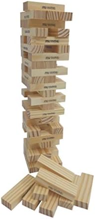 Heemika Wooden Tumbling Tower, Tower Blocks，Tumbling Stacking Tower，Kids Family Party Board Game