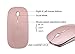 ZWYING 2.4G Rechargeable Mobile Portable Optical Mouse with USB Receiver, Mute Type mice,3 Adjustable DPI Levels, for Notebook, PC, Laptop, Computer, MacBook by Smart-US (Rose Gold)