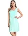 GYS Women's Sleepwear Solid color Sleeveless Nightshirt (L(8-10), Green)