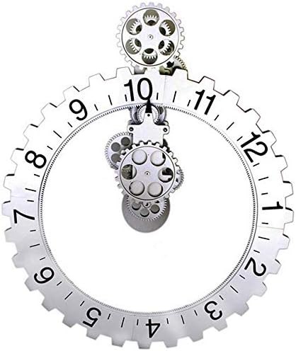 Amazon Co Jp 壁掛け時計 三角歯車機械回転diyギフトヨーロピアンスタイルクリエイティブ68 5cm 色 シルバー ホーム キッチン