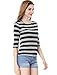 Allegra K Women's Halloween Elbow Sleeves Top Round Neck Slim Fit Tee Casual Printed T-Shirt Medium Black