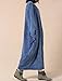 Mordenmiss Women's Long Sleeve Baggy Solid Denim Dress Blue,One Size