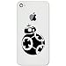 BB-8 Unit Astromech Droid Star Wars Inspired Vinyl Cell Phone Decal for The iPhone or Android (White 2