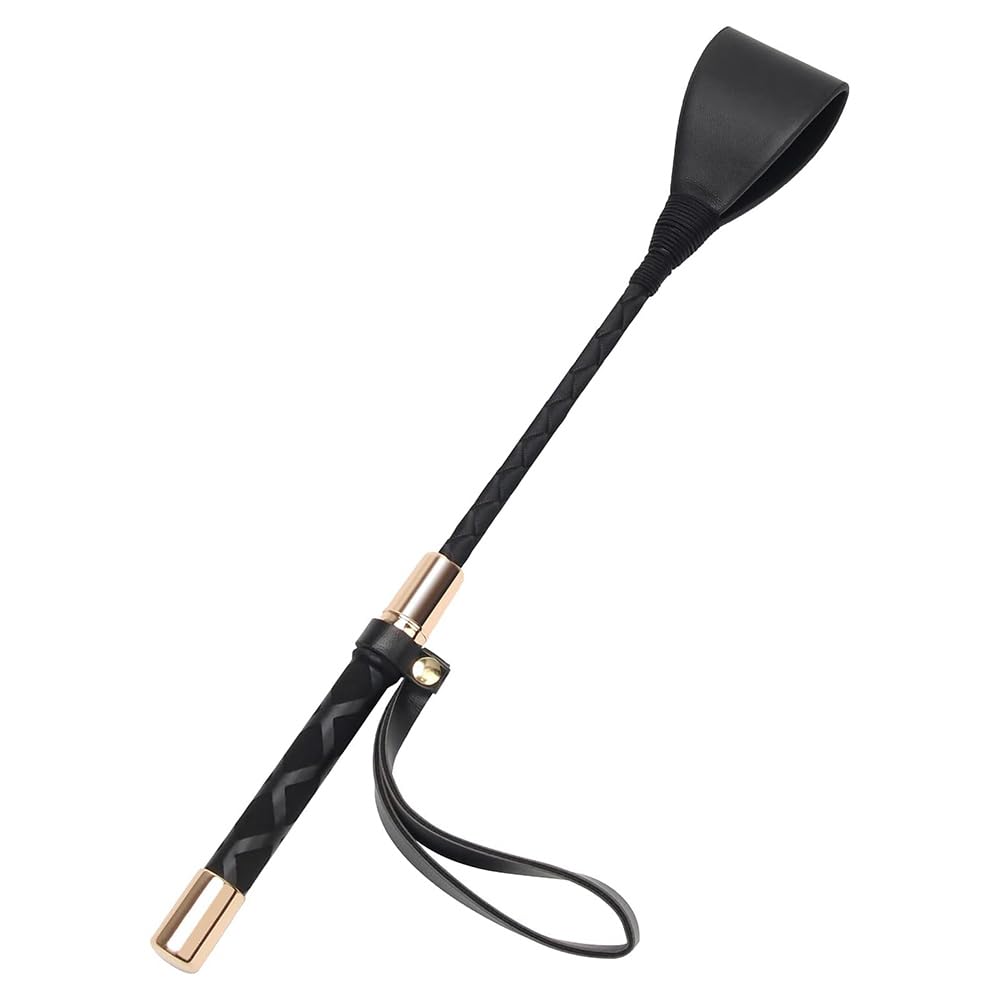 Ieron 30cm Black Crop for Horse With Anti-Slip Grip Gel Handle