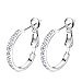 HZSIKAO Women's Stainless Steel Pierced Hoop Earrings Cubic Zirconia for Teen/Girls