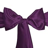 LinenTablecloth Satin Sash (10-Piece) Eggplant