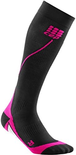 CEP Women's Progressive+ 2.0 Compression Run Socks (Size III (Calf 12.5-15-Inch), Black/pink)