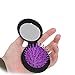 Soft Hair Brush - Folding Travel Hair Bush and Comb With Mirrror, Mini Pocket Hair Brush Hair Comb For Women Gift Idea (Purple）