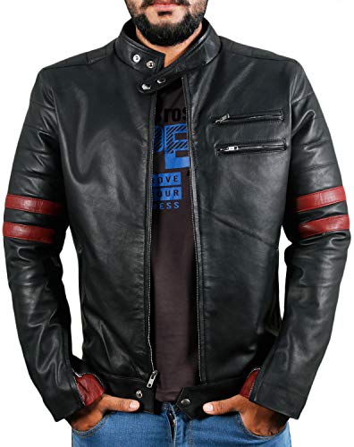 Laverapelle Men's Genuine Lambskin Leather Jacket (Black, 2XL, Polyester Lining) - 1501535