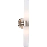 GEORGE KOVACS P5042-084 Saber Vanity Bath Light, 2-Light, 120 Total Watts, 4.75-in H x 20-in W, Brushed Nickel