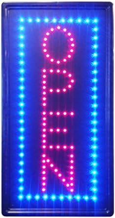 Construction Vertical Open Sign 10 x 19 Inches Animated Motion LED Neon Light with On/Off and 2-Way Switch and Chain (LED-OPS08)