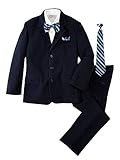 Boys' Pinstripe 6-Piece Suit with Matching Tie and Bow Tie