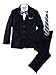 Boys' Pinstripe 6-Piece Suit with Matching Tie and Bow Tie Navy 6