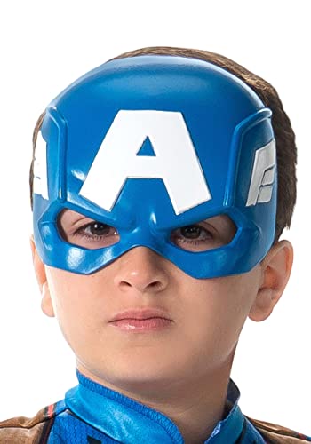 Jazwares Avengers Captain America Children's Soldier Superhero Half Mask for Kids, Standard Blue