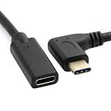 CY 90 Degree Right Angled USB-C USB 3.1 Type C Male to Female Extension Data Cable for Macbook Tablet 20cm