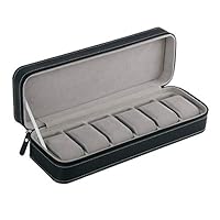 Tosia Asaika 6 Slots Watch Display Box Storage Organizer with Zipper Classic Multi, Watch Storage Box - Wristwatch Storage, Jewelry Display Case Box, Watch Box, Slot Box, Watch Box Portable