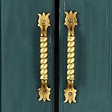 Antique Brass Door Handle, Knotted, Brass Cabinet