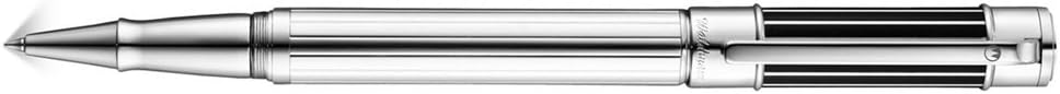 Waldmann Commander, roller ball pen, black lacquer, line design, solid silver 925