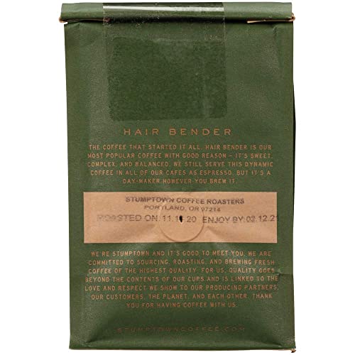STUMPTOWN COFFEE ROASTERS, MEDIUM ROAST GROUND COFFEE – HAIR BENDER 12 OUNCE BAG, FLAVOR NOTES OF CITRUS AND DARK CHOCOLATE