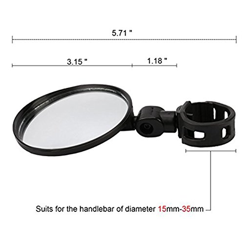 Do4U Bike Mirrors, 2pcs Bicycle Cycling Rear View Mirrors Adjustable Rotatable Handlebar Mounted Glass Convex Mirror for Mountain Road Bike (2pcs)