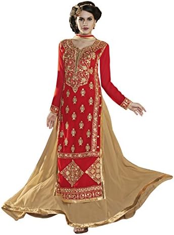 Khushali Presents Lehenga Choli(Chikoo,Red)