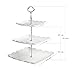 WINCANG 3-Tier Porcelain Square Lace Stacked Party Cupcake and Dessert Tower -White Cake Stand (White)