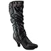 Top Moda Women's Auto-2 Round Toe Dress Boot, Black PU, 8