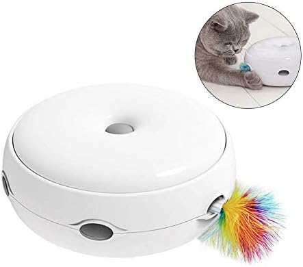 Mercures Ambush Interactive Cat Toy with Electronic Rotating Feather. (Smart Modes, Nighttime Light,) | Electric Catching Feather Cat Toy with Rotating Feather Automatic for Cat Kitten