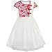 Sunny Fashion Girls Dress Vintage Color Block Cap Sleeve Birthday Party