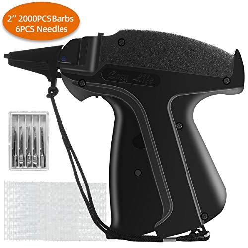 Standard Price Tagging Gun, 2000Pcs 2'' Attachment & 6 Needles for Clothing Clothes Label Tag Gun, Family Yard Sale Comfort Grip Tagging Gun Set with Organizer Bag