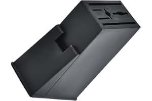 HIAKDOFT Multifunctional Plastic Knife Block with Drain Rack, Kitchen Cutlery Storage Organizer Stand, Black