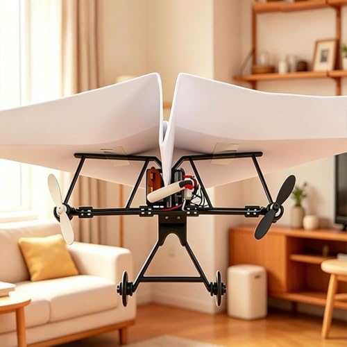 Kit de avión de papel RC para armar | Avión eléctrico de control remoto con estabilizador giroscópico y hélices dobles, diseño de alto rendimiento, sistemas de recreación para aventuras al aire libre